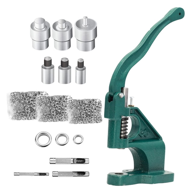Máquina para hacer ojales con prensa manual de 1 pieza con 3 matrices y 1500 ojales de 6/10/12 mm