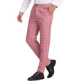 thumbnail image 4 of INSPIRE CHIC Men's Dress Plaid Printed Business Checked Pants 30 Pink White, 4 of 7