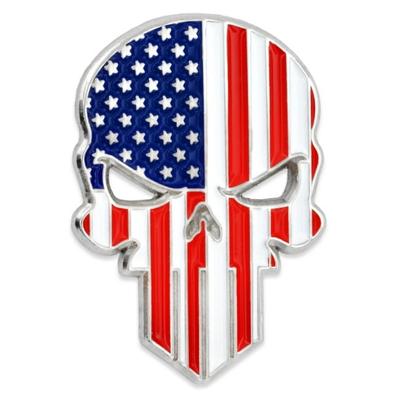 PinMart's American Flag Skull Lapel Pin