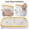 thumbnail image 2 of Cesta de ropa Bathola 145 L con tapa y 3 secciones, color beige, 2 of 6