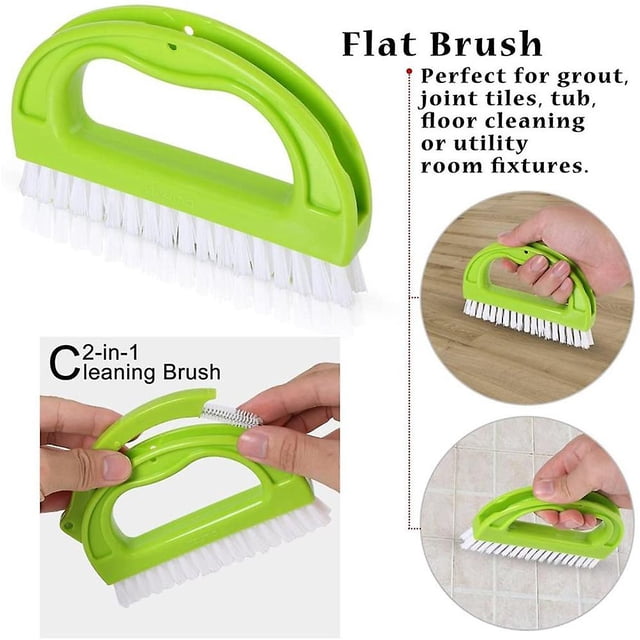 Juego de 4 cepillos limpiadores de lechada - Cepillo para depurador de lechada de azulejos con cerdas de nylon - Ideal para pisos, ventanas, baño, cocina, Banban de pista