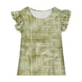 thumbnail image 4 of MKOSPLRT Girls' Tie Dye Tops Ruffle Sleeve Crew Neck Summer Shirts Casaul Loose T Shirts Breathable Going Out Tshirts 3-14 Years, 4 of 9