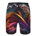 thumbnail image 3 of Cauagu Colorful Abstract Wave Motion Print Men's Swim Trunks,Hawaiian Bathing Suit Swimsuits Beach Shorts with Pockets for Men Quick Dry Swimming Board Shorts-Large, 3 of 6
