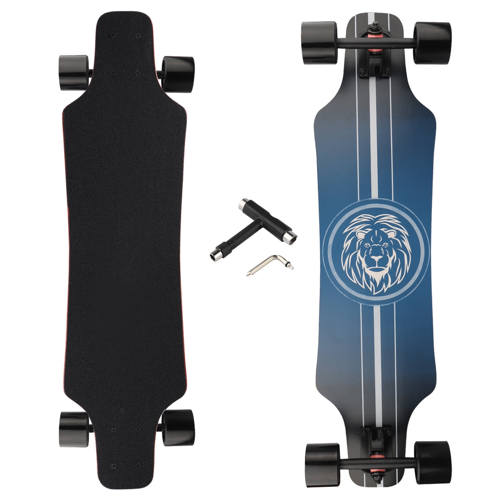 31" Longboard Skateboard Complete Drop Through Maple Deck Cruiser w/Flash Wheel 