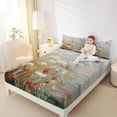 thumbnail image 4 of Feelyou Rustic Floral Flower Queen Sheet Sets for Kids, Vibrant Groovy Daisy Flat Sheet, Western Oil Printing Floral Queen Fitted Sheet, Luxury Bedroom Decor, 4-Piece, 4 of 7