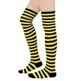 thumbnail image 3 of Womens Thigh High Socks Striped High Knee Socks Knee High Socks Long Socks Over the Knee Leg Warmers, 3 of 5