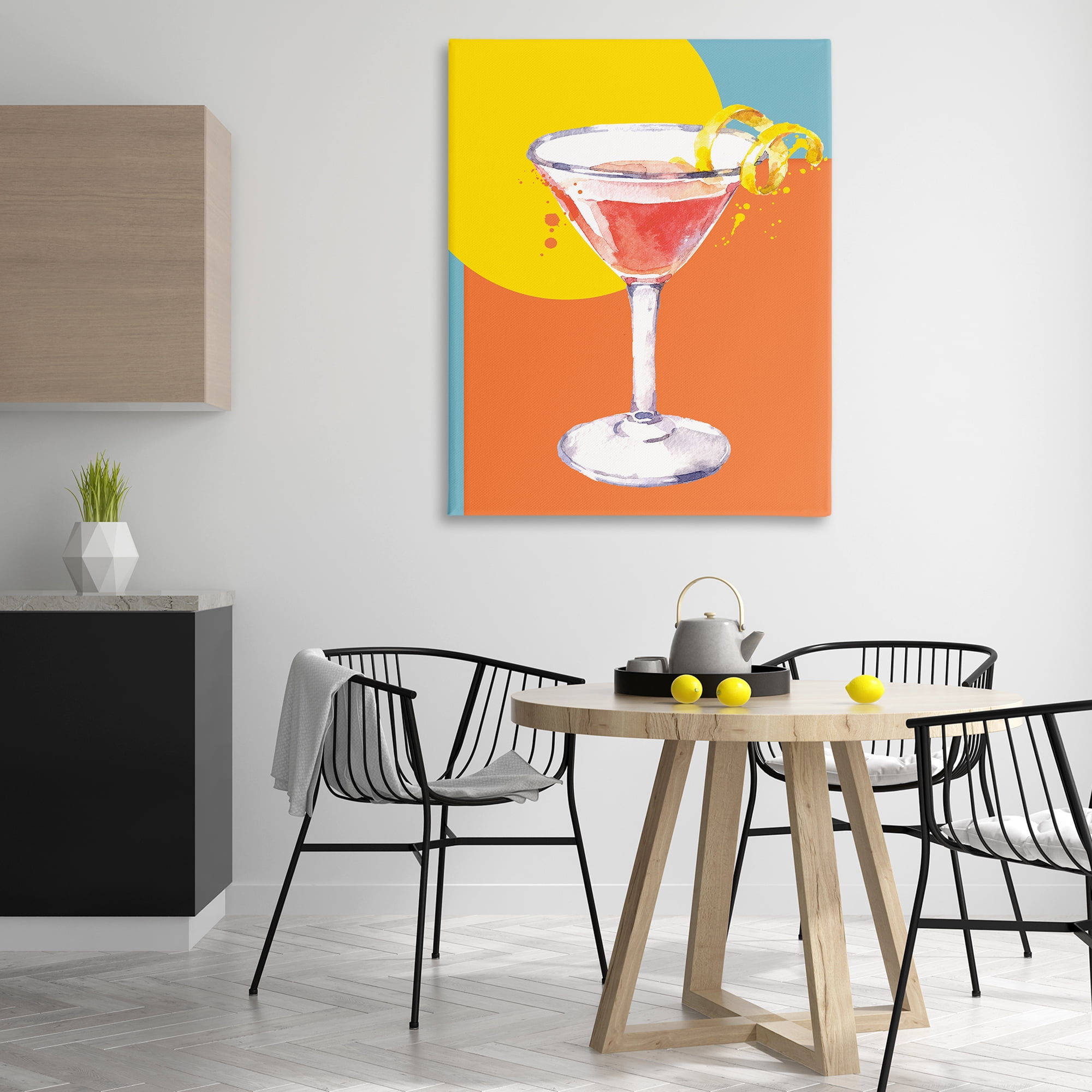 Stupell Industries Modern Cocktail Lemon Peel Food & Beverage Painting Wrapped Canvas Art Print Wall Art, 36 x 48