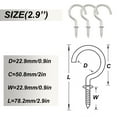 thumbnail image 2 of 24pcs 2.9Inch Silver Ceiling Hooks Vinyl Coated Screw-in Hooks with 30pcs Expansion Pipe for Decorating Christmas Lights Hanger Hooks Outdoor Wire and Fairy Lights D-016-2, 2 of 3