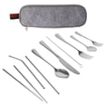 thumbnail image 1 of Miangastore Travel Utensil Set Stainless Steel 9Pcs Set 8.2X1.7X0.04In, 1 of 8