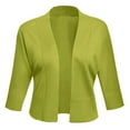 thumbnail image 4 of FOLUNSI Women's 3/4 Sleeve Cropped Cardigans Sweaters Jackets Open Front Short Shrugs for Dresses, 4 of 7