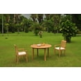 thumbnail image 4 of Grade-A Teak Dining Set: 2 Seater 3 Pc: 48" Round Table And 2 Mas Stacking Arm Chairs Outdoor Patio WholesaleTeak #WMDSMSo, 4 of 4