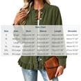 thumbnail image 4 of Cmtiyu Fashion Jackets for Women Long Sleeve Round Neck Button Down Green Corduroy Jacket with Ruffled Hem Casual Fall Outerwear Jacket S-3XL, 4 of 7