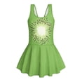 thumbnail image 4 of COEQINE Girls One Piece Swimsuit with Skirt Sleeveless Cute Skirted Bathing Suit Hawaiian Swimwear for Kids 3-4 Years, Summer Swim Dress for Water Play, Green Kiwi Fruit, 4 of 8