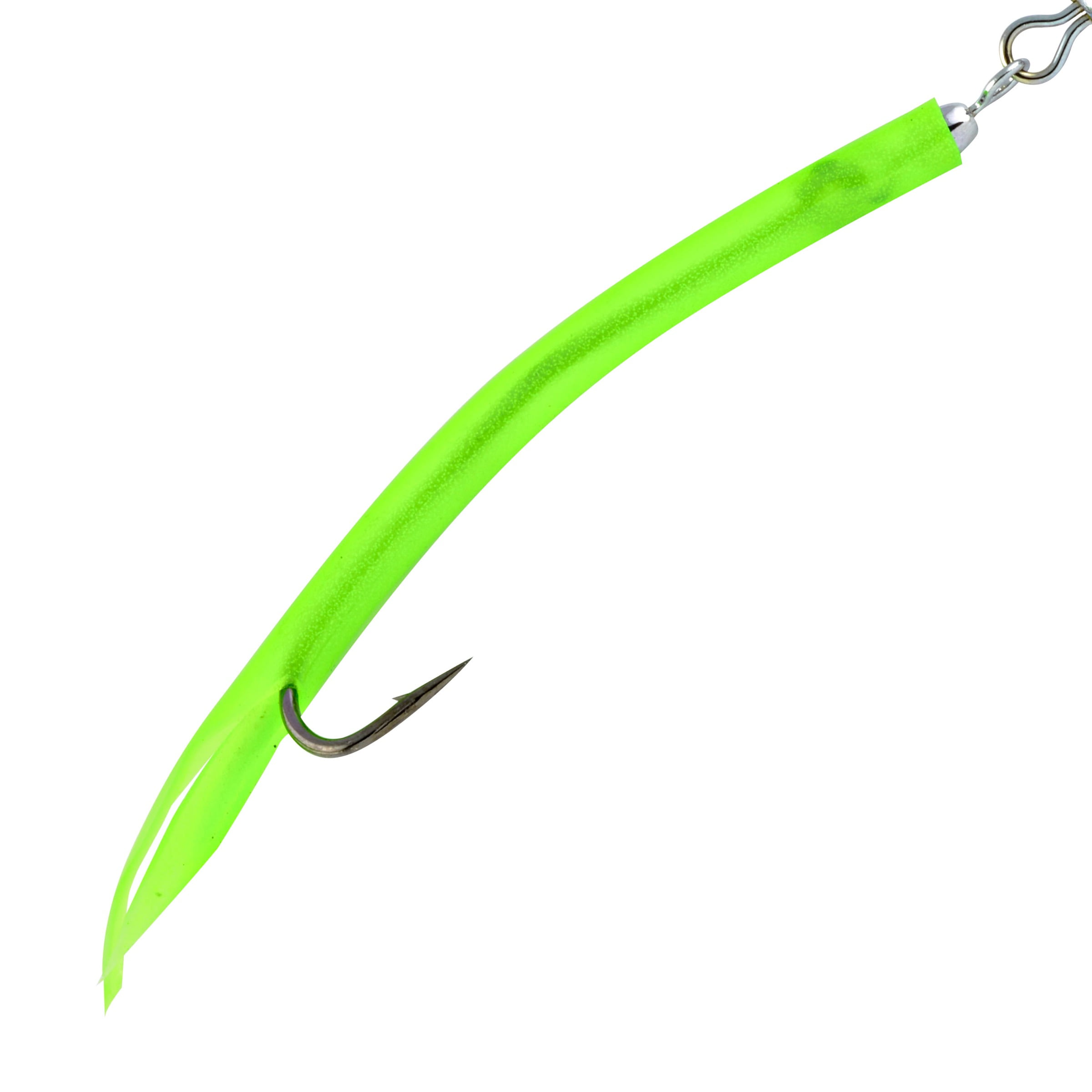 (2 pack) Hurricane Chartreuse/Chrome-Plated DJ3-CHT Diamond Jig 3 Oz./Bright/Durable Tails, Fishing Jigs
