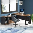 thumbnail image 3 of Tribesigns L-Shaped Computer Desk, 55 inches Executive Desk with 43"lateral File Cabinet, Gaming Desk Business Furniture with Drawers and Storage Shelves, 3 of 7