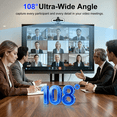 thumbnail image 3 of 2K Webcam for PC, 1080P 60FPS USB Webcam with 3-Level Ring Light, Autofocus, Dual Noise Cancelling Mics, 108° Wide Angle, Low Light Vision, Privacy Cover & Tripod, for Meetings, Video Calls,Streaming, 3 of 11
