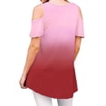 thumbnail image 3 of LilyLLL Womens Cold Shoulder Short Sleeve Gradient Tunic Tops, 3 of 3