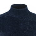 thumbnail image 3 of Lovskoo 2024 Men's Sweaters Pullover Casual Solid Round Neck Long Sleeve Slim Bottoming Knit Top Turtleneck Sweater Navy, 3 of 4