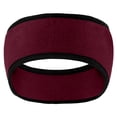thumbnail image 2 of Mafoose Two-Color Soft and Stretchy Ear Warmer Fleece Headband Maroon, 2 of 2