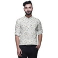 thumbnail image 4 of BESTMAN Mens Short KurtaÂ&nbsp;ShirtÂ&nbsp;India Printed Roll Up Long SleeveÂ&nbsp;Shirts, 4 of 6