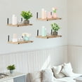 thumbnail image 4 of REGALWOVEN Wood Floating Shelves Set of 4, Wall Mounted Shelves for Bedroom and Kitchen Wall Decor Brown 16.5*6.7in, 4 of 7