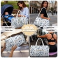 thumbnail image 5 of Garronmavis Large Quilted Duffle Bag for Women, Blue Floral Weekender Overnight Travel Carry On Tote, Gym Dance Shoulder Bag with Zipper Pockets & Luggage Sleeve, 5 of 7