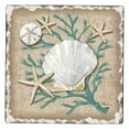 thumbnail image 1 of Absorbent Stone Tumbled Tile Coasters, Linen Shells, Set of 4, 1 of 2