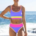 thumbnail image 5 of Women's High Waisted Bikini Sets Neon Color Tummy Control 3 Piece Swimsuit Summer Sporty Bathing Suit with Skirt, 5 of 9