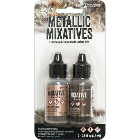 UPC: 0789541058762 | Ranger TAK58762 Rose Gold & Gunmetal Metallic Mixatives