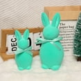 thumbnail image 3 of 2025 Easter Rabbit Decoration, Red Flocked Bunny Figurines for Coffee Table Shelf Mantel, Easter Centerpiece Ornaments for Spring Holiday Party Home Office Indoor Decor, Gift, 3 of 8