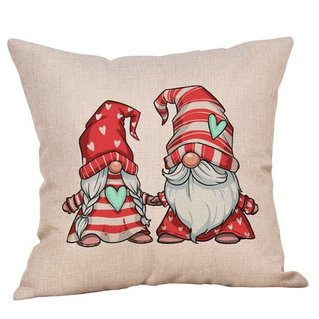 

Valentine s Day Ornaments Faceless Doll Pattern Cushion Cover Cotton Pillowcase