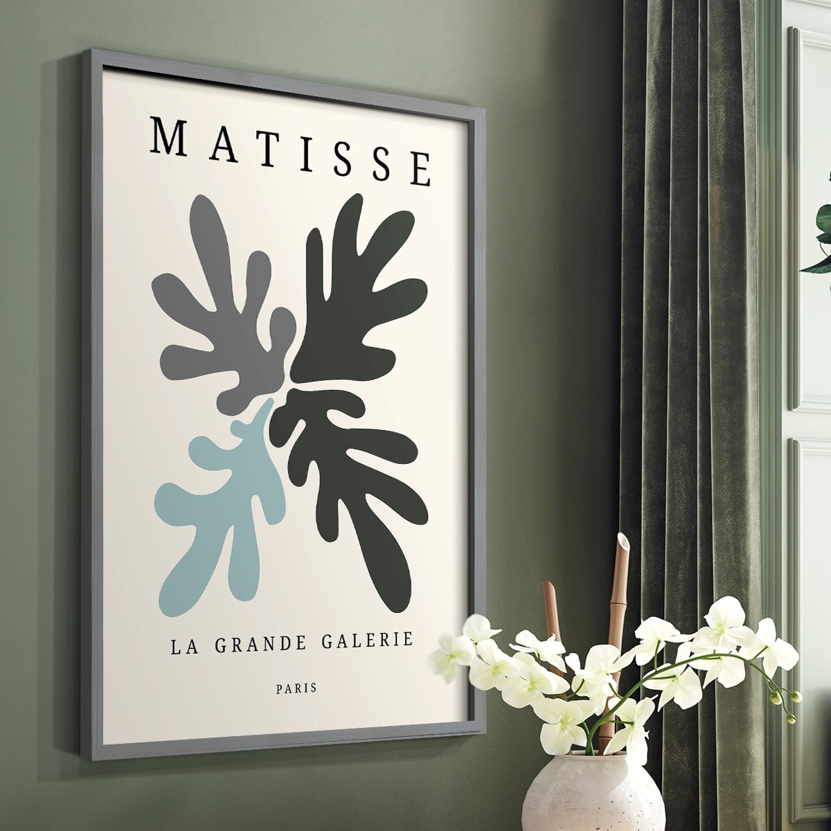 Matisse CCCLXXXIII in Gray Solid Wood 11 x 14 Framed Print