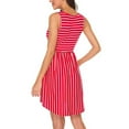 thumbnail image 6 of Aoujea Fairy Dress Woman Summer Stripe Sleeveless Skirt Casual Sexy Button Women's Short Dress Sleeveless Dresses for Women 20$ & Under Dress, 6 of 9