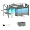 thumbnail image 5 of AOGLLATI Twin Size Low Loft Bed with 9 Storage Drawers and Under-Bed Hideaway, Metal Loft Bed with Storage Shelf and LED Lights Grey, 5 of 13