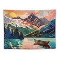 thumbnail image 5 of PRATYUS Pink Mountain Tapestry for Bedroom, Aesthetic Tree Sunrise Tapestries Wall Hanging, Nature Lake Forest Landscape Poster, White Cloud and Birds  Wall Decor for Home Bedroom Painting, 5 of 6
