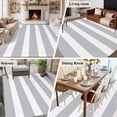 thumbnail image 6 of Rectangle Area Rug 6x9ft,Classic Light Grey and White Stripes Washable Carpet Non-Slip Runner Accent Rugs Indoor Floor Mat for Bedroom Living Room Decor,Modern Lines, 6 of 9