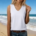 thumbnail image 5 of Women's Sleeveless Tank Top, Loose Fit Casual Turtleneck Blouse with Wide Straps, Solid Color Vest for Daily Wear, Street Fashion and Versatile Outfits-White, 5 of 9