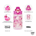 thumbnail image 4 of Zak Designs 16oz Water Bottle For School or Travel, Durable Plastic Water Bottle With Straw, Handle, and Leak-Proof, Pop-Up Spout Cover (Flower Power), 4 of 14