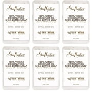 Sheamoisture Shea Butter Body Wash Bar Soap, Cleansing Skin Care To Soften & Restore, 100% Virgin Coconut Oil With Coconut Milk, Shea Butter & Acacia Senegal, 8 Oz Bar - 6 Pack