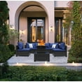 thumbnail image 6 of YHBINHUI 8 Piece Rattan Patio Furniture Set with Fire Pit Table Outdoor Furniture Manual Weaving Wicker Outdoor Sectional Set, 6 of 6
