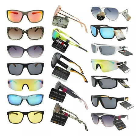 40-Pack Assorted FGX Brand Sunglasses – Mixed Styles for Men & Women, UV Protection, Store Pulls & Buybacks