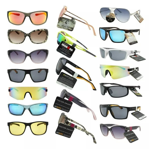 40-Pack Assorted FGX Brand Sunglasses – Mixed Styles for Men & Women, UV Protection, Store Pulls & Buybacks