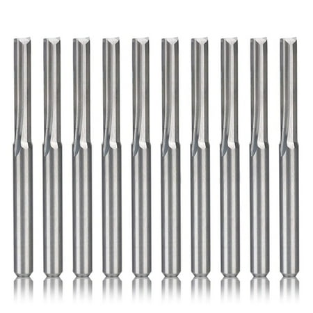 

10Pcs 2 Flute Cnc Router Bits 3.175Mm Straight Slot Tungsten Steel Milling Cutter for Wood Plastic