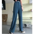 thumbnail image 2 of Pantalones de cintura alta para mujer, pantalones deportivos de color liso, pantalones casuales con colgante de pierna ancha, pantalones de fregona de nueve puntos para mujer, pantalones de, 2 of 6