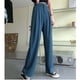 thumbnail image 3 of Pantalones de cintura alta para mujer, pantalones deportivos de color liso, pantalones casuales con colgante de pierna ancha, pantalones de fregona de nueve puntos para mujer, pantalones de, 3 of 6
