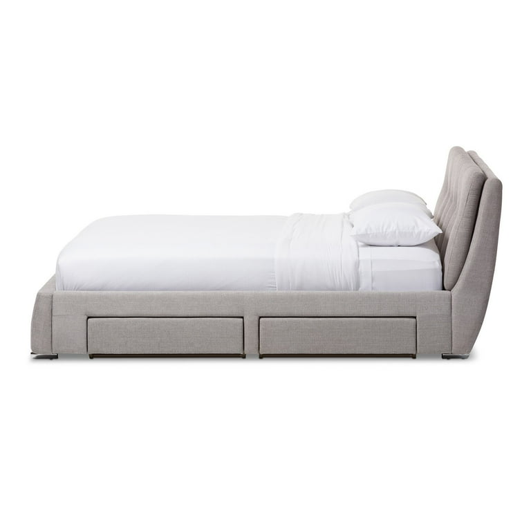 Baxton Studio Camile Modern and Contemporary Grey Fabric Upholstered 4-Drawer King Size Storage Platform Bed Baxton Studio Camile Modern and Contemporary Grey Fabric Upholstered 4-Drawer King Size Storage Platform Bed
