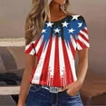thumbnail image 2 of HADST Women Tops Fourth of July Print Crew Neck Summer Casual Plus Size T-Shirts Short Sleeve Relaxed Fit Blouses S-5XL, 2 of 4