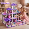 thumbnail image 5 of Zacro Dollhouse Pretend Play Set, 4 Story 12 Rooms Dollhouse with Doll Toy Figure, Furniture and Accessories, Play Dollhouse Gift Toys for Girls Kids Ages 3 & Up, 5 of 8