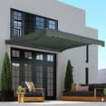 thumbnail image 4 of Semi-Cassette Motorized LED Luxury Patio Awning - 12 x 10 Ft - Forest Green - Moroccan Collection, 4 of 12