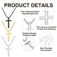thumbnail image 5 of APSVO Silver Cross Necklaces for Men Boys Stainless Steel Cross Pendant Chain Catholic Religious Christian Birthday Valentines Day Jewelry Gifts Teen Him Boyfriend Son Dad Adults Male Kids Age Ideas, 5 of 6